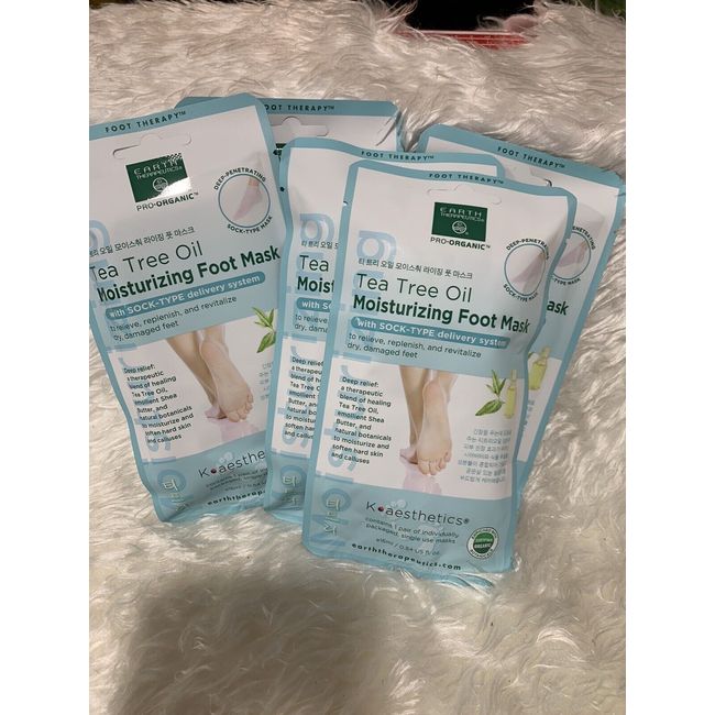 Earth Therapeutics Tea Tree Oil Moisturizing Foot Mask 6 Pack