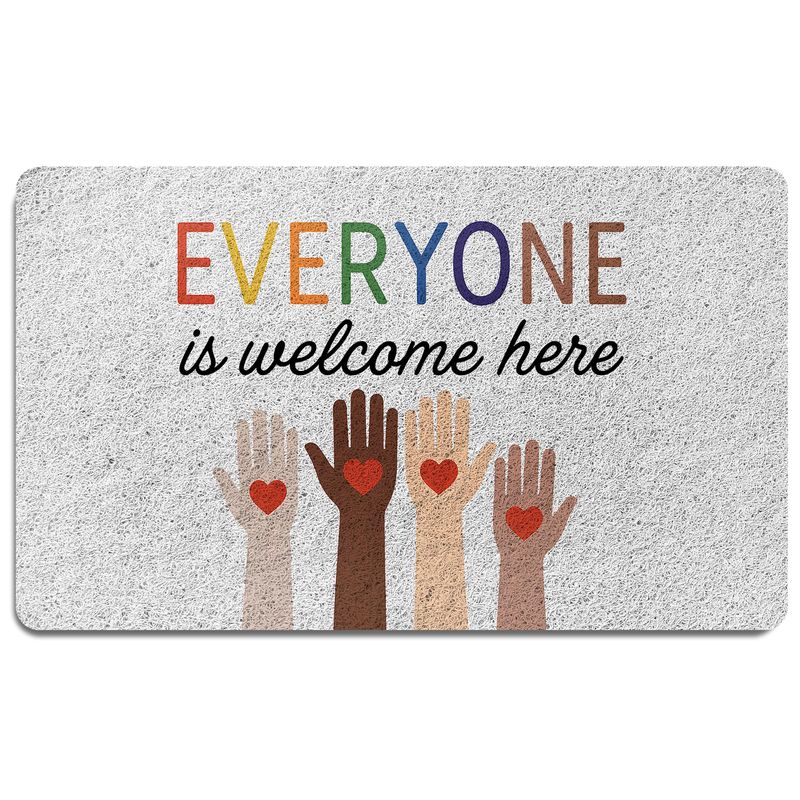 FISWAFY Everyone is Welcome Here Door Mat, Boho Classroom Rainbow ...