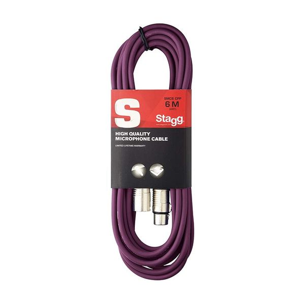 Stagg SMC6 CPP 6 m XLR to XLR Microphone Cable - Purple