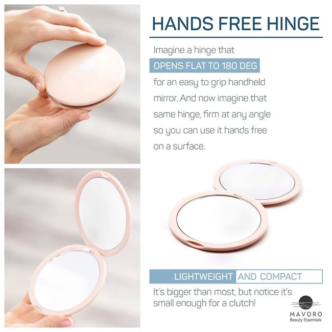 Magnifying Compact Mirror for Purses, 1x/10x Magnification – Double Sided  Travel Makeup Mirror, 4 Inch Small Pocket or Purse Mirror. Distortion Free