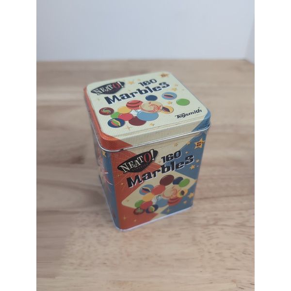 160 Glass Marbles NeatO Classics Toysmith Retro Toy Tin Box Game V11