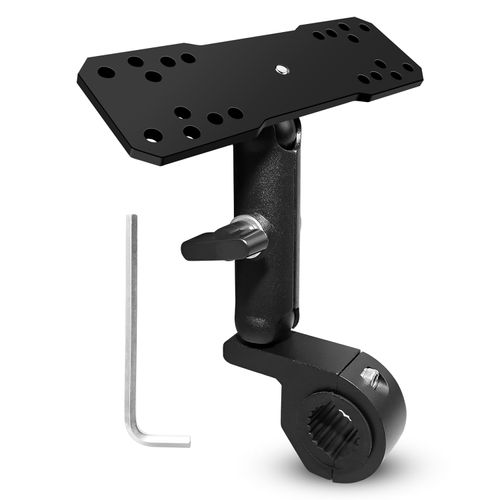 Fish Finder Mount Compatible with Garmin Lowrance Humminbird Sonars, Marine-Grade Fish Finder Mounting Bracket with Pipe Clamps 0.8-1.4 Inch, Depth Finder Holder for Marine Boat Kayak Pontoon Canoe