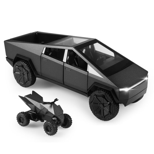 Toy Trucks 1/24 Diecast Cars Cybertruck Darkgray Metal Toy Cars Cybertruck Model Lovers Collection