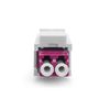 DIGITUS Fiber Optic Keystone Module - LC/LC Duplex - Multimode Fibre Optic - OM4 - Ceramic Sleeve - for Patch Panel or Junction Boxes - Purple/White