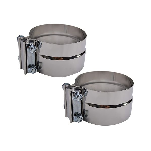ROADFORMER 4 inch Exhaust Clamp - Lap Joint Exhaust Band Clamps Preformed Stainless Steel