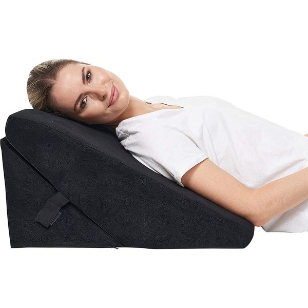 Incline Wedge Pillow, Adjustable Folding Memory Foam Sleeping Pillow BLACK