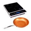 ChefWave LCD 1800W Portable Induction Cooktop with Safety Lock and 10 in Fry Pan