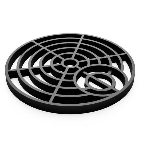 QUERGO Round Drain Covers Outdoor Drainage Channel - PVC Plastic Grid - 150mm (6”) Diameter - Black Outside Drain Cover