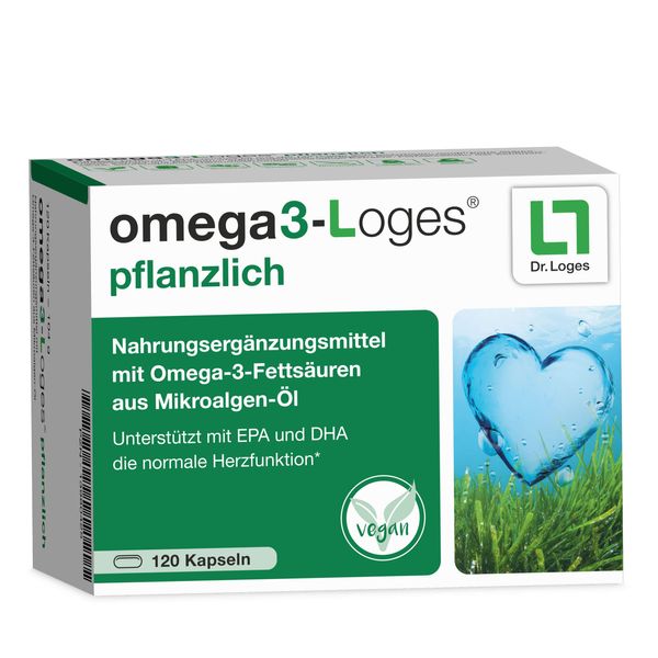 omega3-Loges® pflanzlich - 120 Kapseln - Nahrungsergänzungsmittel mit Omega-3-Fettsäuren aus Mikroalgen-Öl