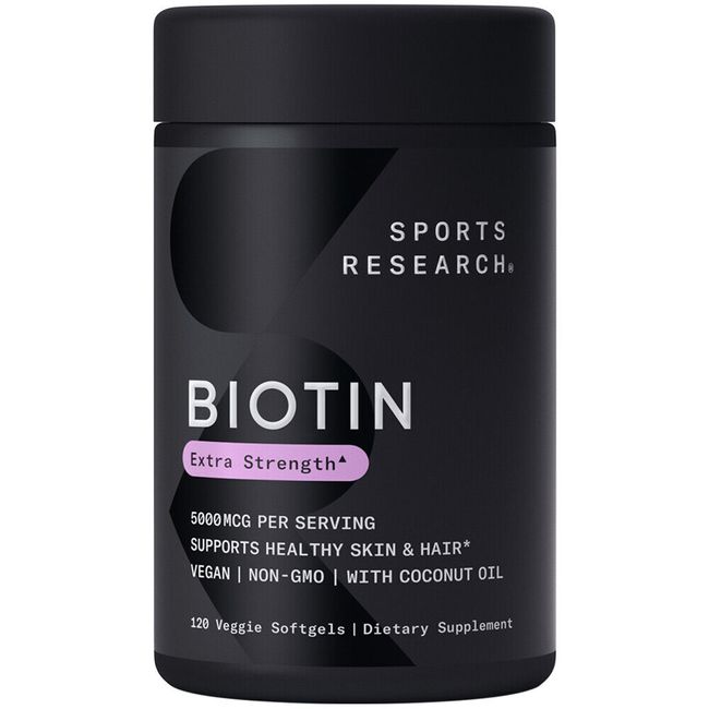 Vegan Biotin 5000mcg with Organic Coconut Oil - Extra Strength Biotin Vitamin B7