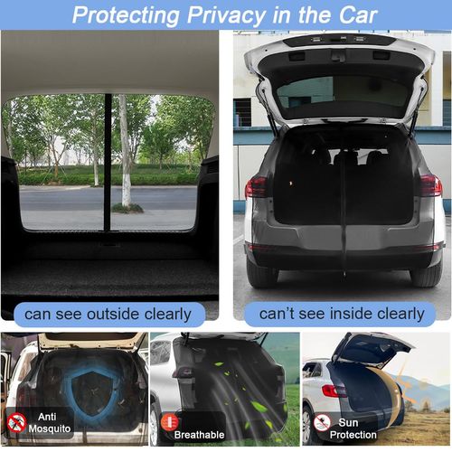 Car Tailgate Mosquito Net for SUV MPV, Car Camping Magnetic Mesh Screen Camping Tent Car Camping Accessories for Metal Tailgates (L)