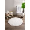 DII Crochet Collection Reversible Bath Mat, Round, 27.5" Diameter, White