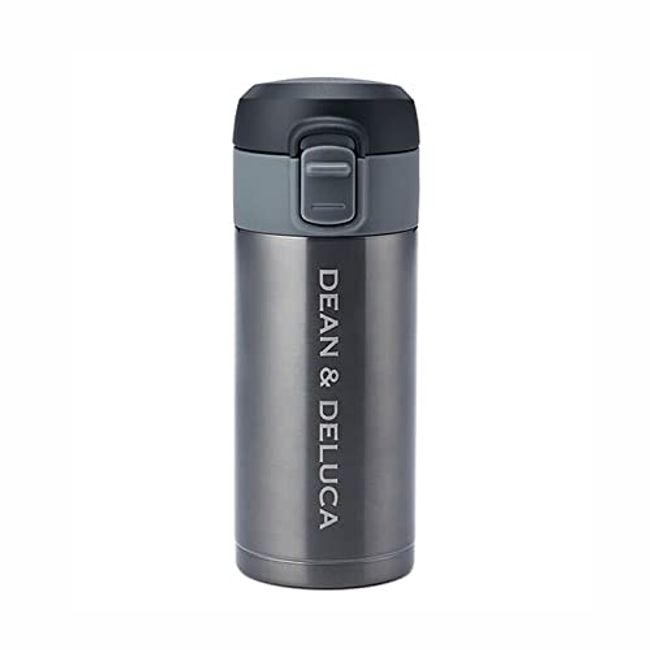 DEAN & DELUCA One-touch Stopper Slim Bottle, Gunmetal, 6.8 fl oz (200 ml), Compact Cold Insulation, 2.3 x 6.2 inches (5.8 x 15.8 cm)