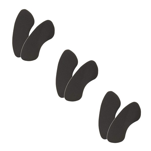 Foot Petals Fancy Feet Back of Heel Cushions (3 Pair, Black)