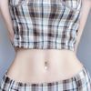 LAURITAMI 3pcs Navel Bars Surgical Steel Belly Ring Set