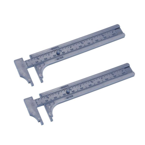 sourcing map Vernier-Caliper 10cm 4 Inch Metric Mini Double Scale Plastic Ruler Measuring Tool 2pcs