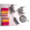 James Premium Cappuccino Schablone + 1 Milschäumer+ 2 Tee/Kaffeetassen + 2 Tücher