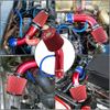 Red 3"/76mm Car Cold Air Intake Filter Induction Kit Pipe Power Flow Hose System