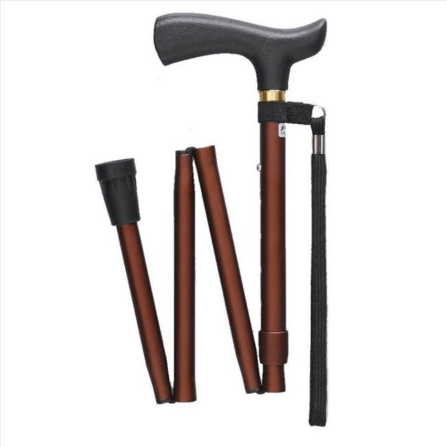 Hyacinth Home Folding Cane Basic E (Brown) approx. G Total length 73 ~ 83 cm (5 Stage Adjustable, 2.5 cm Pitch)