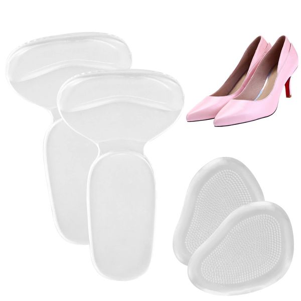 4 PCS Heel Grips High Heel Cushion Silicone Shoe Pads for Women Gel Shoe Inserts Liners Pads for Too Big Shoes Foot Insoles for Women to Anti Slip