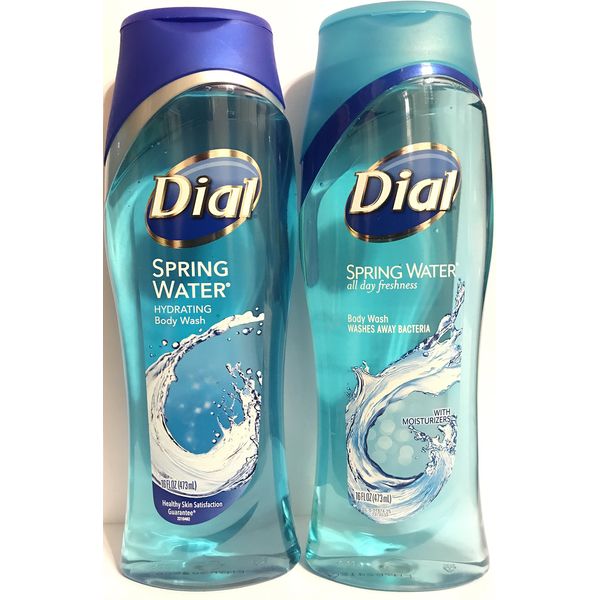 Dial Body Wash, Spring Water, 16 Fl. Ounces (Pack of 2)