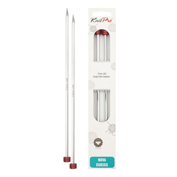KnitPro Nova Cubics Single Pointed Needles 12" (30cm) | 5.00mm