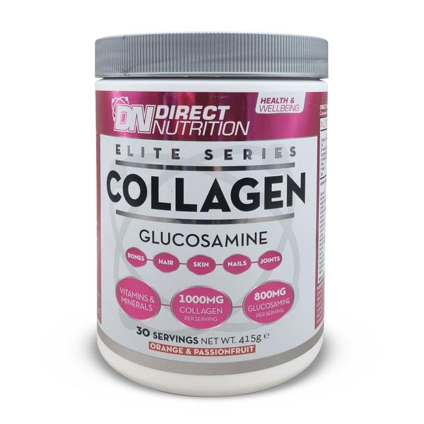 Direct Nutrition 415g - Elite Collagen Powder with Glucosamine Hydrolisate, Collagen Supplements for Women & Men for Healthy Skin, Bones, Teeth, and Hair Enriched with Vitamins and Minerals