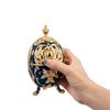 Feyarl Incense Burner Metal Frankincense Insence Burner Holder, ideal for Spa Yoga and Aromatherapy (Blue)
