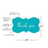 Andaz Press Fancy Frame Rectangular Label Stickers, Thank You, Aqua Turquoise, 36-Pack Wedding Decorations, Wedding Favors, Stickers for Packaging, Party Favor