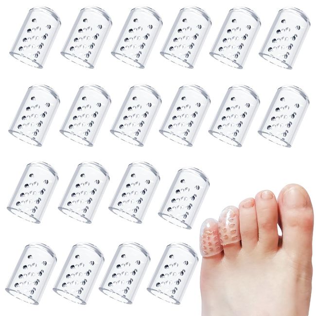 LALASTYLE Silicone Toe Protector, Breathable Toe Protectors, Anti-Friction Toe Protectors, Toe Sleeves Foot Protectors Silicone for Pain Relief (20)