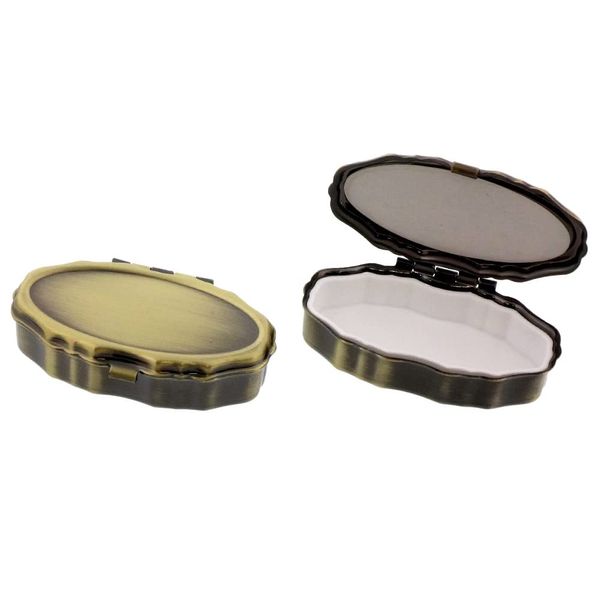 Daio Seisakusho B324-1 Pill Case, Accessory Case, Portable, Travel, Oval, Antique Style, 1 Piece