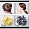 WHITE FANG ZA015 Women's Scrunchie Hair Elastic Colorful Casual Stylish Cute Hair Accessory (02: Black)