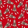 CafePress Red Sock Monkey Print Round 4" MDF Holiday Ornament