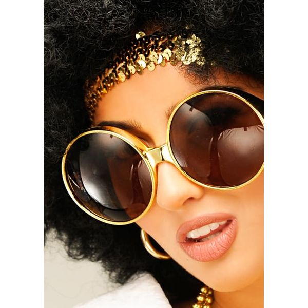 Womens 70s Gold Sequin Disco Headband