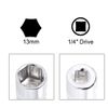sourcing map Socket Accessory Set of 2 Pcs, 13mm 6-Point Deep Socket 6" L-Shape Extension Handle with 1/4" Drive