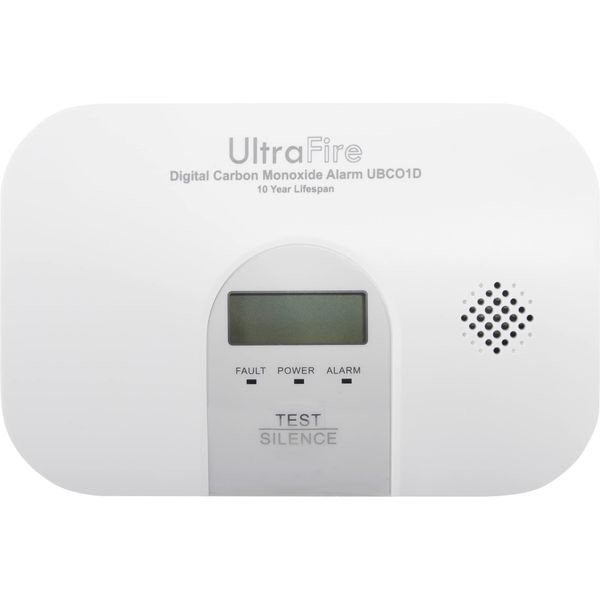 UltraFire UBCO1D – 10 Year Life Battery Powered Carbon Monoxide Alarm with Digital Display - 10 Year Warranty