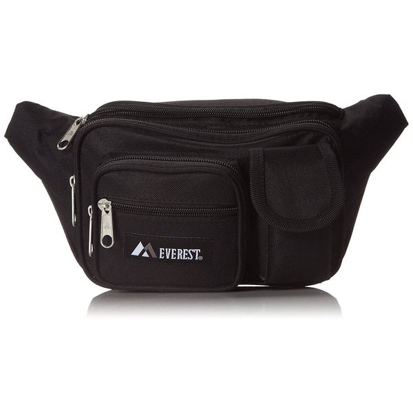 Everest 044MDH Multiple Pocket Fanny Pack (Price/Each), Everest Fanny Pack-Black