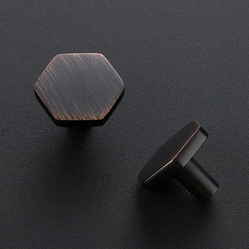 25 Pack Oil Rubbed Bronze Cabinet Knobs, Kitchen Cabinet Knobs Solid Cabinet Pulls for Kitchen Cabinet Drawers, Hexagon Dresser Knobs for Cabinet Hardware 1.1" Closet Door Knob