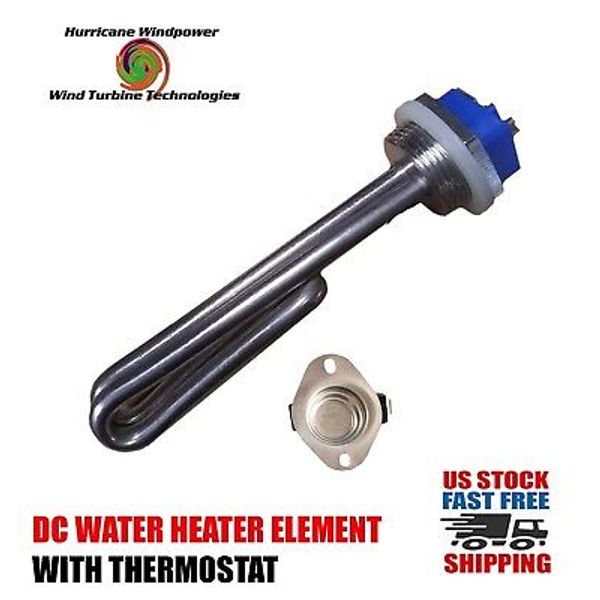 DC Water Heater Element 12 Volt 250 Watt with Thermostat 175 Degrees F