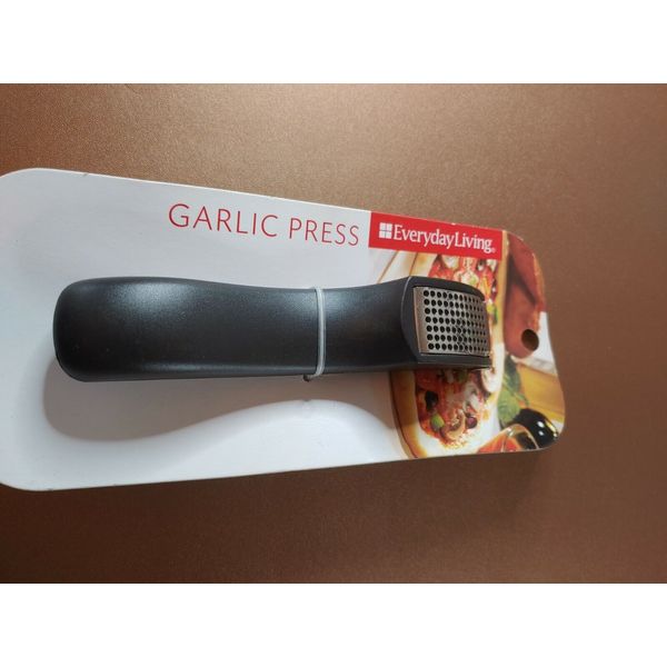 Everyday Living Garlic Press--black and stainless steel #60524 L=6"