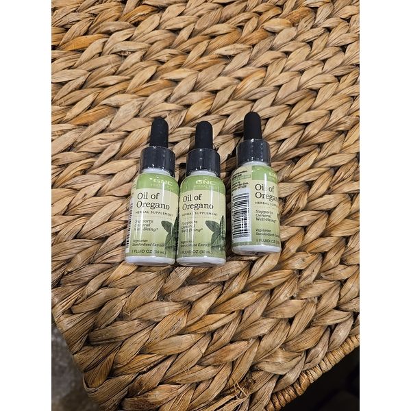Oregano Oil 60 mg Herbal Plus, 30 ml, GNC. 3 Bottles Total