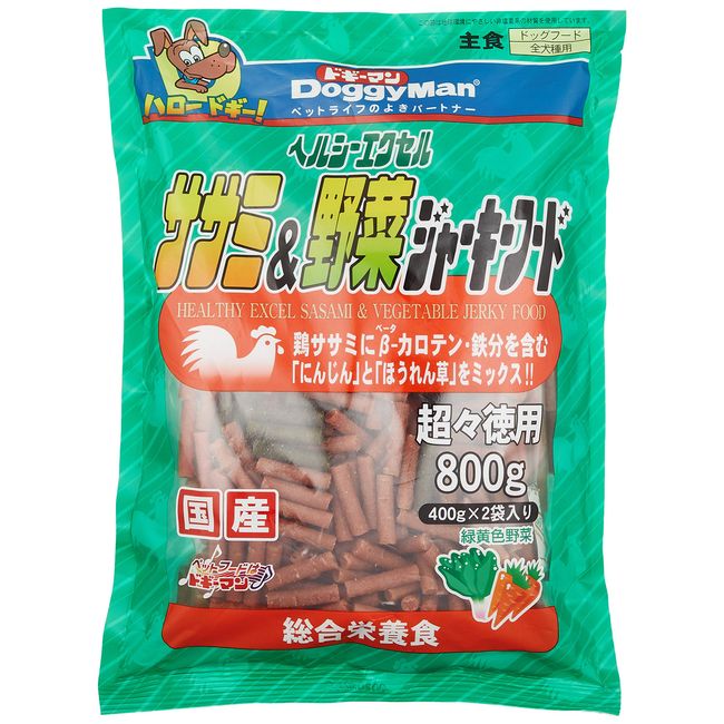 Doggyman Dog Treats Healthy Jerky Excelsasami & Vegetable Jerky Food Chicken 800 Grams (x1)