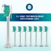 Derffin Replacement Toothbrush Heads, 8 Pack Standard Brush Heads Compatible with Philips Sonicare Toothbrushes, Fit DiamondClean FlexCare HealthyWhite EasyClean ProtectiveClean PowerUp etc (White)