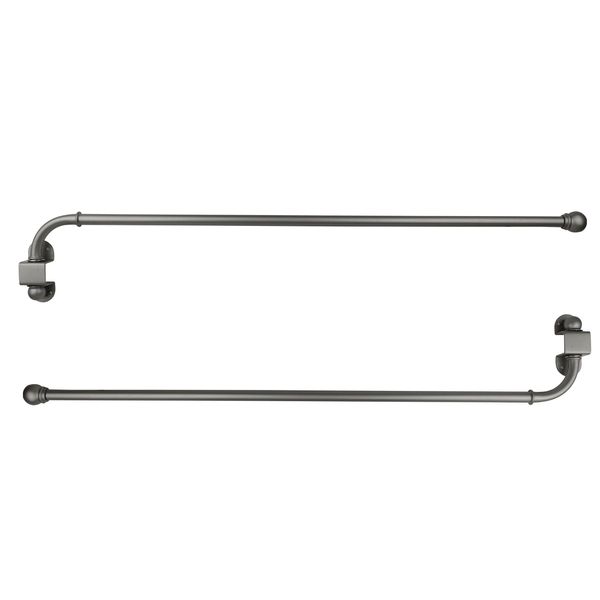 Urbanest 1/2” Adjustable Wall Mounted Swing Arm Rods, 14"-24", Pewter