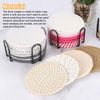sourcing map Drink Coasters with Holder, 8 Pcs 4 Inch Absorbent Coasters, Pink