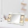 JERDON Two-Sided Makeup Mirror with Lights - Vanity Mirror with 3X Magnification & Glare-Free Lighting - White Base - Model J1010