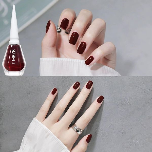 Cherry Red Nail Polish, 12ml Nail Polish is Quick-Drying, Durable, Water-Based, Low-Odor, Environmentally Friendly, Mild and Safe, And can be used for Nail art and Diy Nail Polish at Home