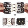 Dadabig 7 PCS Beaded Hair Combs, Stretchy Double Hair Comb Elastic Comb Double Hair Combs Clips Hair Clip Stretchy for Women Girls Hair Accessory DIY Hair Styling Tool, 7 Styles