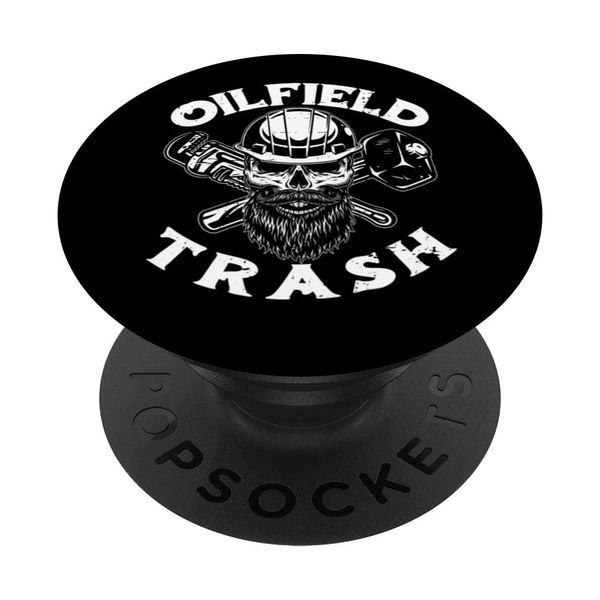 Oil Drilling Skull - Fracker Fracking Oilfield Trash PopSockets Swappable PopGrip