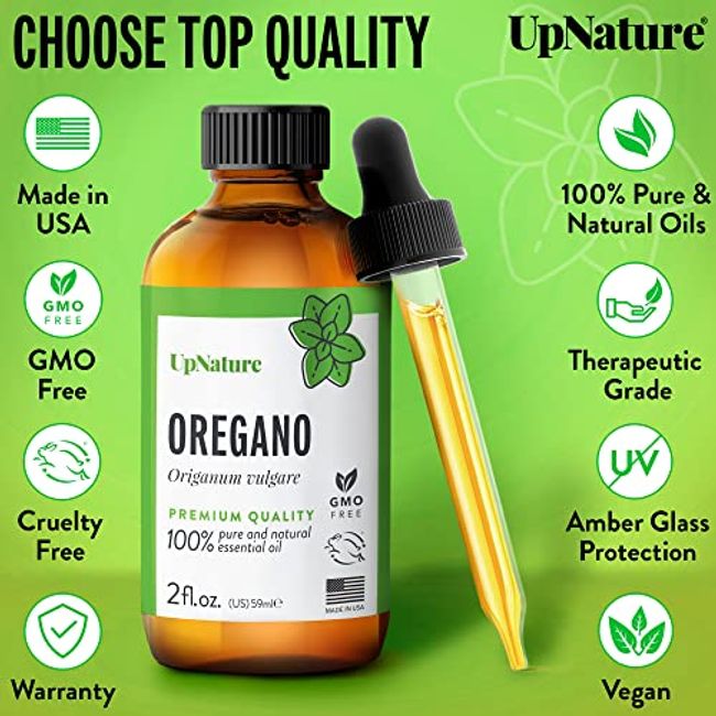 UpNature Oregano Essential Oil - 100% Natural & Pure, Undiluted, Premium  Quality Aromatherapy Oil of Oregano Liquid - Supports Healthy System &  Nails